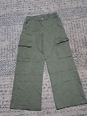 American Eagle Outfitters Olive Curvy High Rise Baggy Wise Leg Pant 6